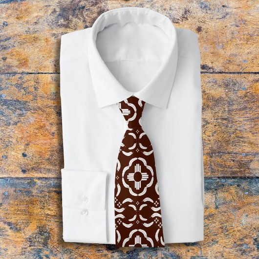 New Mexico Zia Symbol Feather Pattern Stropdas