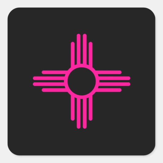 New Mexico Zia Zon Vierkante Sticker (Voorkant)