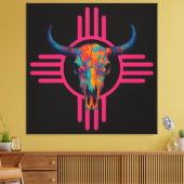 New Mexico Zon Schedel Roze Canvas Afdruk (Insitu (Woonkamer))