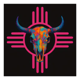 New Mexico Zon Schedel Roze Foto Afdruk
