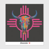 New Mexico Zon Schedel Roze  Sticker (Vel)