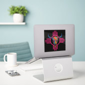 New Mexico Zon Schedel Roze  Sticker (Laptop op bureau)
