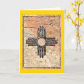 New Mexico's Zia Sun Symbol Talking Canyons, NCard Kaart (Gele Bloem)