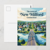 New Milford Connecticut Briefkaart (Voorkant / Achterkant)