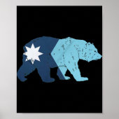 New Minnesota State Flag Bear  Poster (Voorkant)