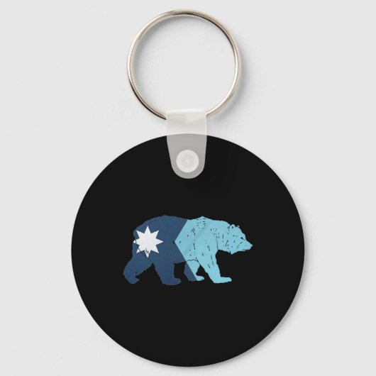 New Minnesota State Flag Bear Sleutelhanger (Voorkant)