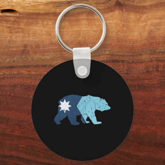 New Minnesota State Flag Bear Sleutelhanger (Voorkant)