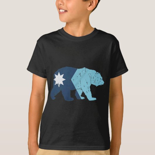 New Minnesota State Flag Bear  T-shirt (Voorkant)