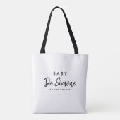New Mom Black White Pregnancy Announcement Tote Bag (Achterkant)