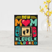 New Mom Level Unlocked Gamer Valentine's  Kaart (Gele Bloem)