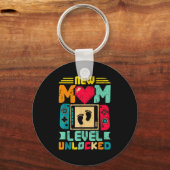 New Mom Level Unlocked Gamer Valentine's  Sleutelhanger (Voorkant)