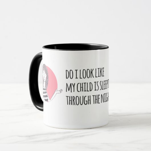 New Mommie Sleepless Nights Funny Mug Mok (Voorkant links)