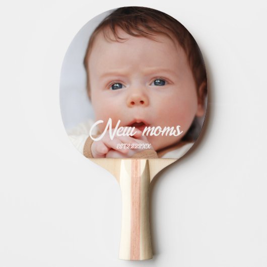New moms custom baby photo tafeltennisbatje (Voorkant)