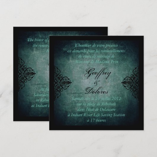 New Moon Wedding Invite Square_Dolores Kaart (Voorkant / Achterkant)