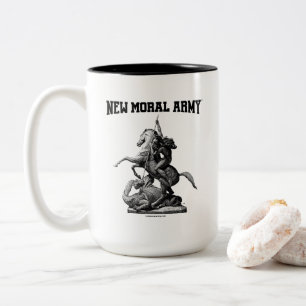 New Moral Army™ St. George & Dragon Logo Tweekleurige Koffiemok