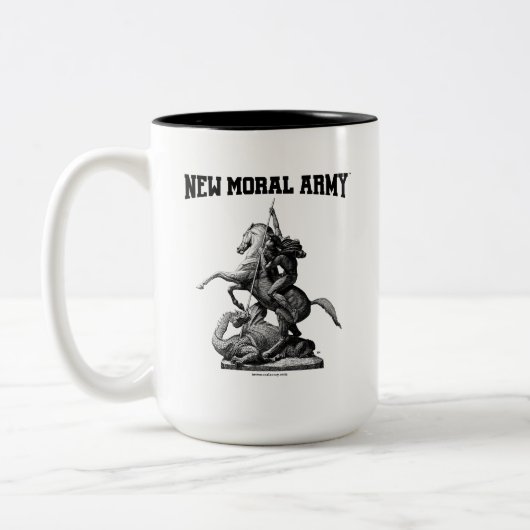 New Moral Army™ St. George & Dragon Logo Tweekleurige Koffiemok (Links)
