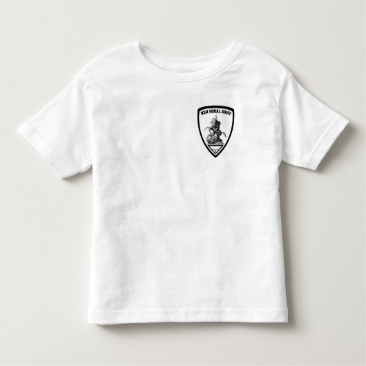 New Moral Army St. George Shield Logo op het hart Kinder Shirts (Voorkant)