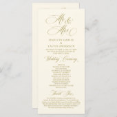 New Mr en Mrs.,  Gold, Wedding Ceremonie Pro Programmakaart (Voorkant / Achterkant)