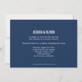 New Mr en Mrs Wedding Announcement - Navy Blue Kaart (Achterkant)