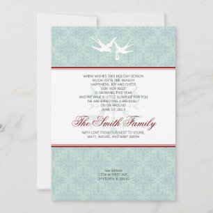 New Nest Address Birth Announounance Holiday Card Feestdagenkaart