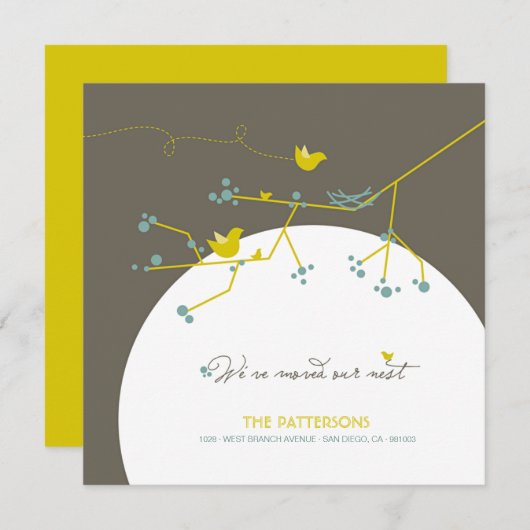 New Nest on Tree Home Moving Aankondiging (Voorkant / Achterkant)