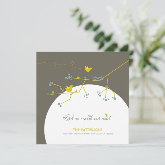 New Nest on Tree Home Moving Aankondiging (Staand voorkant)