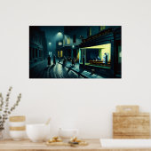 'New Nighthawks in het Café Terrace, Engeland' Poster (Keuken)
