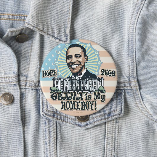 New Obama Homeboy 2008 Button (In situ)