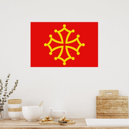 New Occitania, Franse vlag Poster (Keuken)