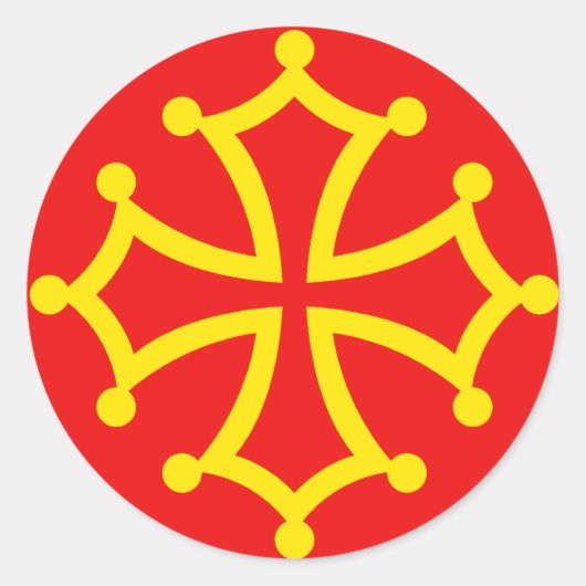 New Occitania, Franse vlag Ronde Sticker (Voorkant)