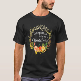 New oma's Flower Funny Happiness is is een GR T-shirt