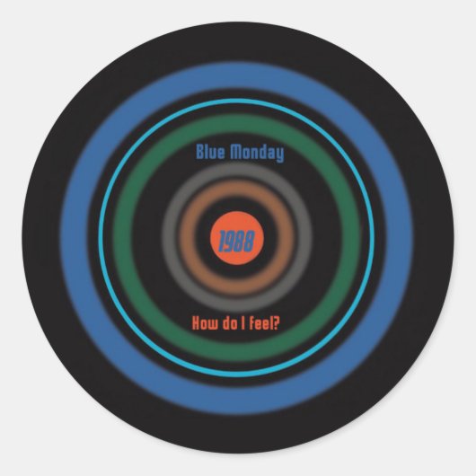 New Order Blue Maandag Britse 80's Ronde Sticker (Voorkant)