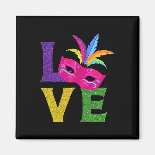 New Orlean Carnival Roze Mask Party Outfit Ma Magneet (Voorkant)