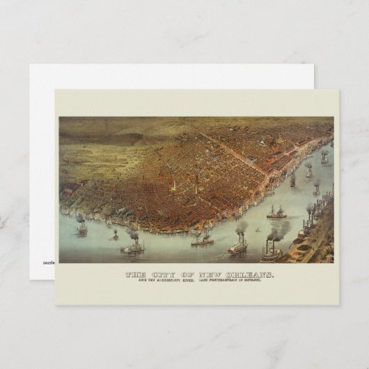 New Orleans 1885 Briefkaart (Voorkant / Achterkant)