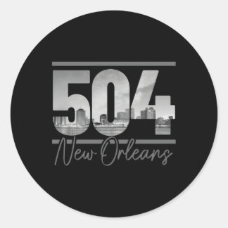 New Orleans 504 netnummer Skyline Louisiana Ronde Sticker