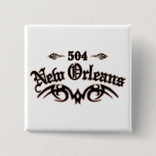 New Orleans 504 Vierkante Button 5,1 Cm (Voorkant)