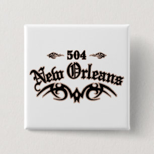 New Orleans 504 Vierkante Button 5,1 Cm