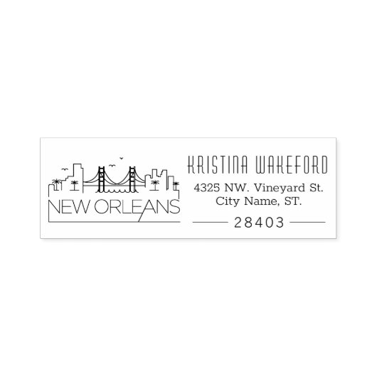 New Orleans | Aangepast zelfinkend stempel voor ad (Design)