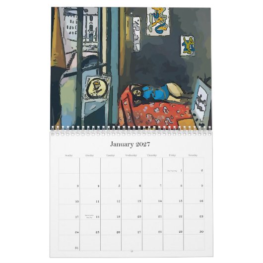 New Orleans Abstracte kunst Kalender (Jan 2027)