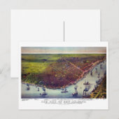 New Orleans  Aerial uitzichten teruggezet in 1885 Briefkaart (Voorkant / Achterkant)