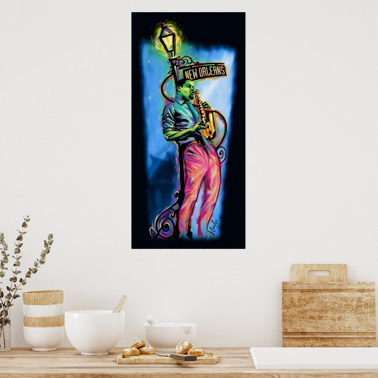 "New Orleans after Dark" Poster (Keuken)