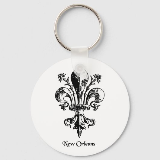 New Orleans Antiek Fleur de lis Sleutelhanger (Voorkant)