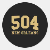 New Orleans Area Code 504 - Hometown Pride - Clic  Ronde Sticker (Voorkant)