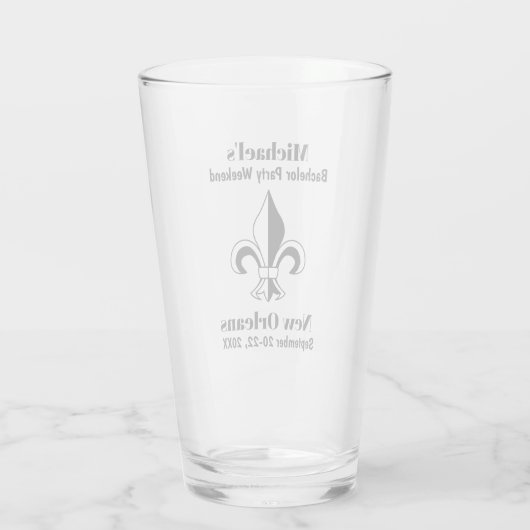 New Orleans Bachelor Party Trip Favor Beer Pint Glas (Achterkant)