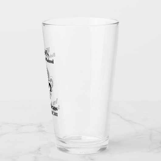New Orleans Bachelor Party Trip Favor Beer Pint Glas (Links)