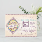 New Orleans Bachelorette Invitation Kaart (Staand voorkant)