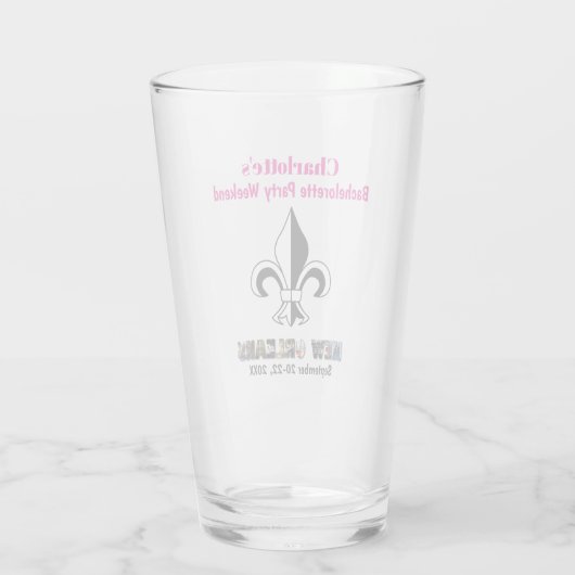 New Orleans Bachelorette Party Girls Trip Beer Glas (Achterkant)