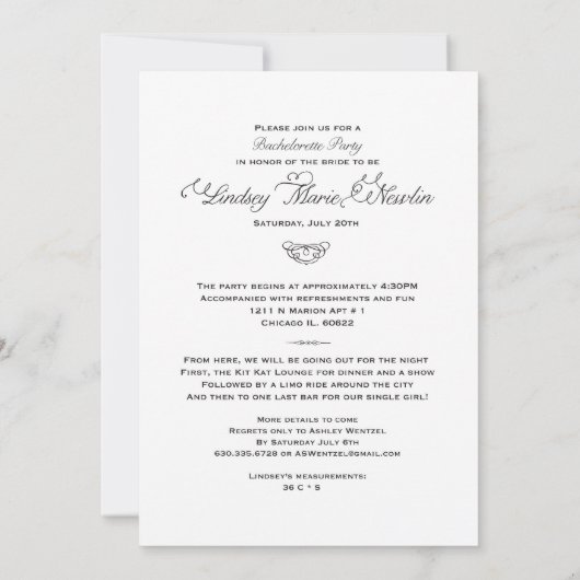 New Orleans Bachelorette Party Invitation-Custom Kaart (Achterkant)