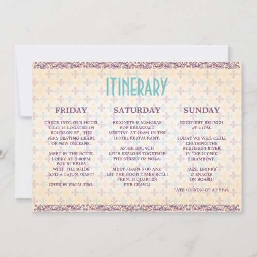 New Orleans Bachelorette Party Invitation Kaart (Achterkant)