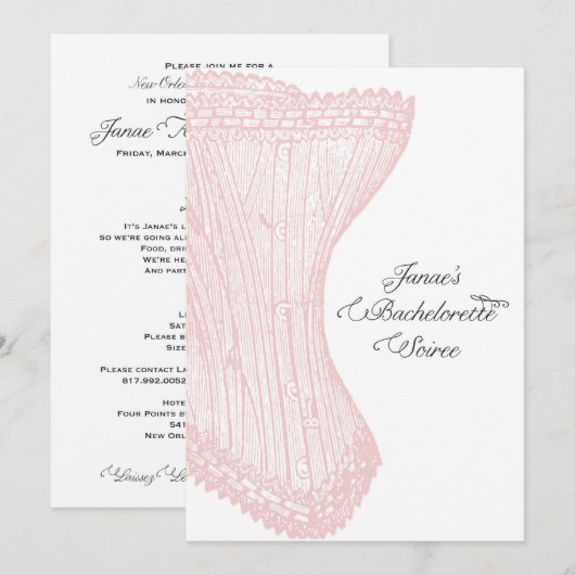 New Orleans Bachelorette Party Invitation Kaart (Voorkant / Achterkant)